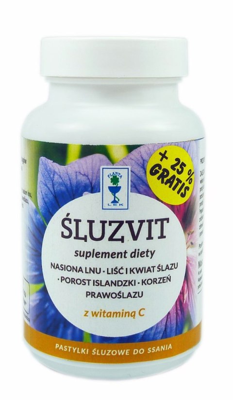 Śluzvit pastylki bez cukru SŁOIK 80g + 25% gratis PLANTA-LEK