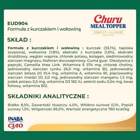 INABA DOG MEALTOPPER CHICKEN BEEF 4x14g 56g