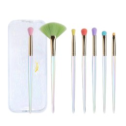 JESSUP Colorful Makeup Brushes zestaw kolorowych pędzli do makijażu w kosmetyczce T318 7szt.