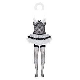 Obsessive Housemaid kostium 5-częściowy Black S/M