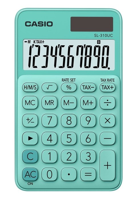 CASIO Kalkulator kieszonkowy SL-310UC-GN BOX, 10-cyfrowy, 70x118mm, kartonik, zielony