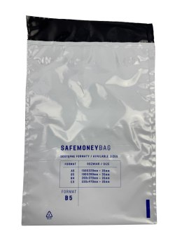 SAFEMONEYBAG Koperty bezpiecznie depozytowe biała B5 190mmx260mm+35mm 100 szt