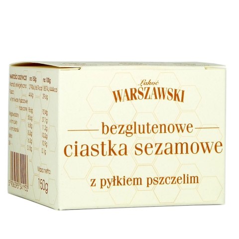 ŁAKOĆ WARSZAWSKI - Ciastka sezamowe z pyłkiem pszczelim bezglutenowe 150g