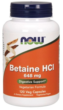 NOW FOODS Betaina HCL 648mg, 120vcaps.