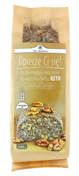 PIĘĆ PRZEMIAN Mieszanka do wypieku chleba KETO z orzechami włoskimi bezglutenowa 500g