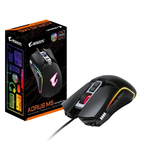 Gigabyte AORUS M5, mysz do gier, USB, optyczna, do 16000 DPI