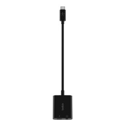 BELKIN ADAPTER USB-C - MINIJACK, USB-C 60W M/F, CZARNY