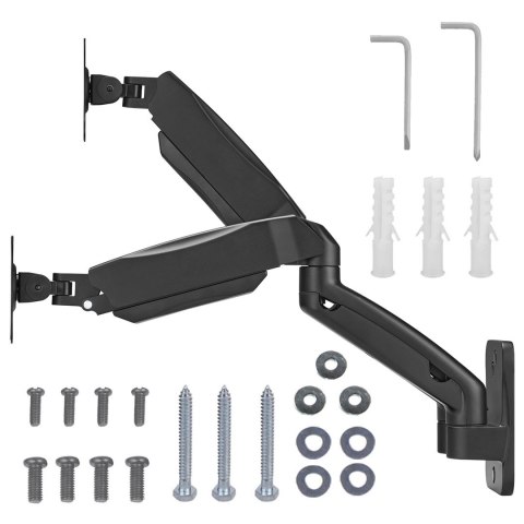 MACLEAN UCHWYT NAŚCIENNY NA DWA MONITORY 17-32'', 9KG MAX, SPRĘŻYNA MECHANICZNA MC-988