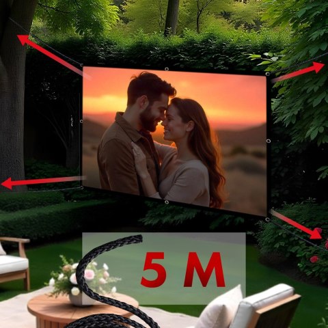 MACLEAN EKRAN PROJEKCYJNY 150", 330X187CM, OBRAMOWANIE 25MM 16:9, HACZYKI DO NACIĄGU MC-167