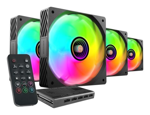 TACENS MARS MF-SI4KIT FANS 120 ARGB x4 BK- wentylatory+hub+pilot (TACMARS-MFSI4KIT)