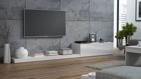 Szafka RTV LIFE 300/42/35 biały/ biały połysk