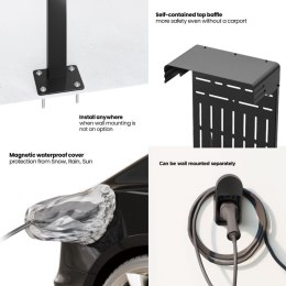 Zewnętrzny stojak do ładowarek samochodowych EV oraz PHEV Maclean, stalowy, 15kg max, MCE456