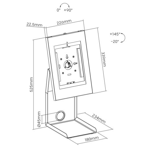 Maclean Stojak POS na tablet i drukarkę Maclean, 1kg max, MC-336