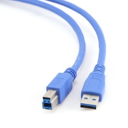 Kabel GEMBIRD CCP-USB3-AMBM-6 (USB 3.0 M - USB 3.0 Typu B F; 1,8m; kolor niebieski)