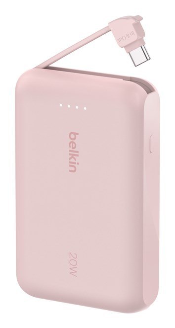 BELKIN POWERBANK 10 000 MAH, 20W, KABEL USB-C,PINK
