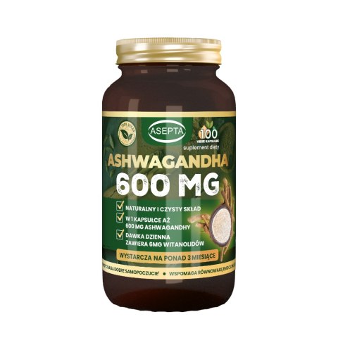 ASEPTA Ashwagandha ekstrakt 600mg, 100 kaps.