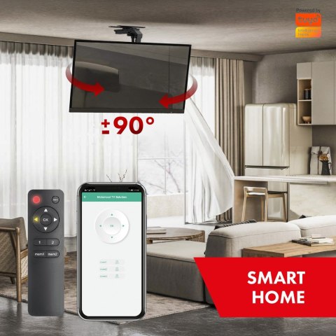 MACLEAN UCHWYT ELEKTRYCZNY DO TV, SUFITOWY, TUYA, MAX. VESA 800X400, REG. W POZ. +90°~-90°, DLA TV 43-86", MAX. 45KG MC-109 T