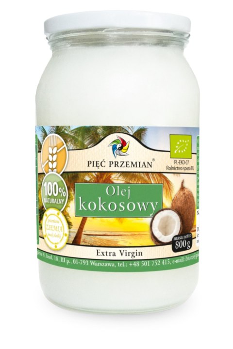 PIĘĆ PRZEMIAN Olej kokosowy BIO extra virgin 800g