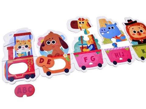 Puzzle edukacyjne Pociąg ze zwierzątkami do nauki alfabetu 40-ele ZA5751