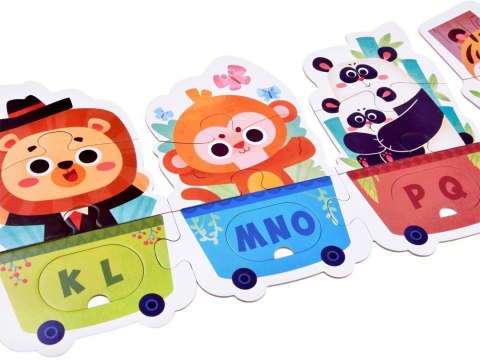 Puzzle edukacyjne Pociąg ze zwierzątkami do nauki alfabetu 40-ele ZA5751