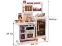 Interaktywna beżowa kuchnia dla dzieci + efekty: światło dźwięk para ZA5766