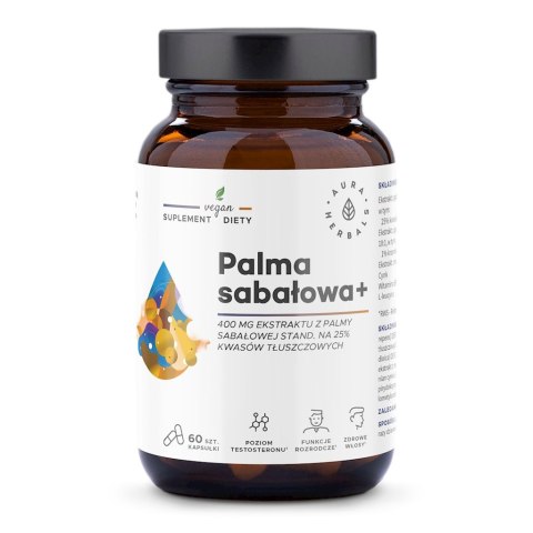 AURA HERBALS Palma sabałowa+ ekstrakt 400mg, 60 kaps.