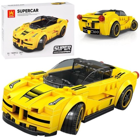 Klocki techniczne Sportowe auto ŻÓŁTE 143-elementy + naklejki ZA5742