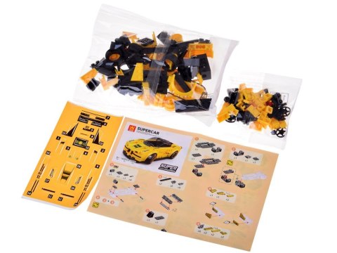 Klocki techniczne Sportowe auto ŻÓŁTE 143-elementy + naklejki ZA5742