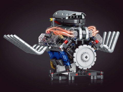 Klocki techniczne Zbuduj SILNIK na akumulator Światło i ruch 665-ele ZA5812