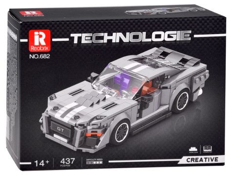 Klocki techniczne Sportowe auto SZARE z lat 60. 437-ele ZA5783