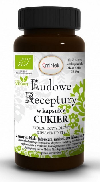 LUDOWE RECEPTURY cukier BIO 60 kapsułek MIR-LEK
