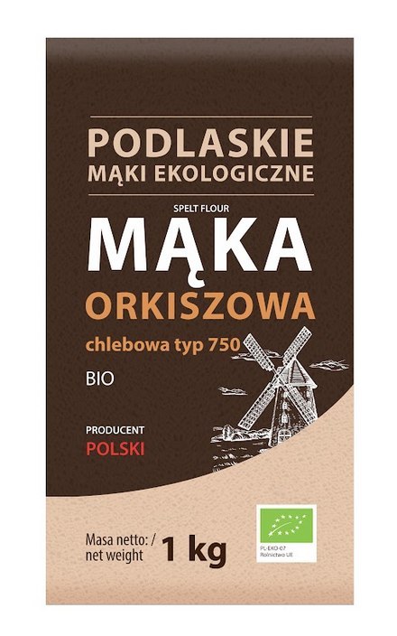 Mąka orkiszowa chlebowa 750 BIO 1kg BIOLIFE - PODLASKIE EKOLOGICZNE