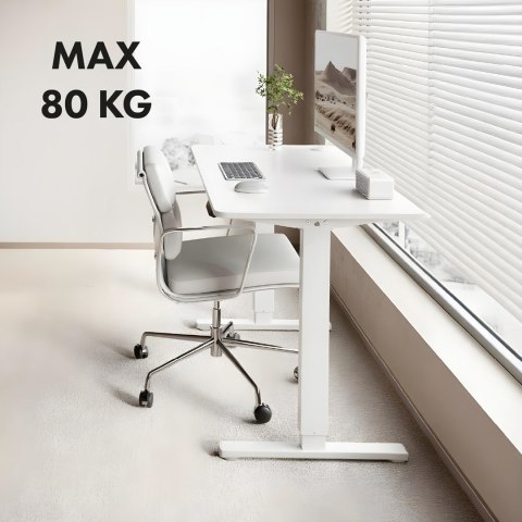 ERGO OFFICE BIURKO ELEKTRYCZNE REGULACJA MAX WYS. 1160MM, MAX - 80 KG, BEZ BLATU DO PRACY STOJĄCO SIEDZĄCEJ, BIAŁE ER-400 W