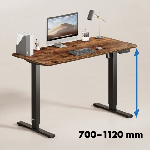 ERGO OFFICE BIURKO ELEKTRYCZNE REGULACJA MAX WYS. 1160MM, MAX - 80 KG, BEZ BLATU DO PRACY STOJĄCO SIEDZĄCEJ, CZARNE ER-400 B