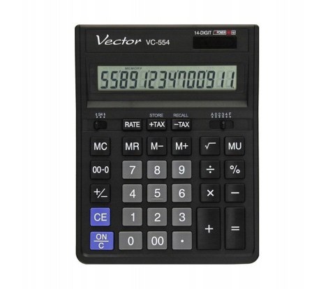 Vector Kalkulator biurowy KAV VC-554x, 14-cyfrowy, 153x199mm, czarny