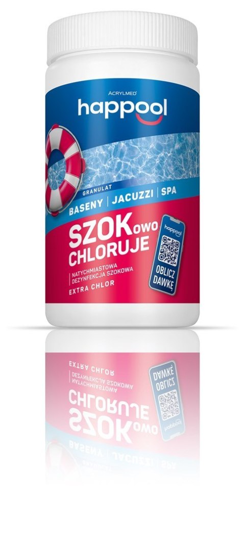 Acrylmed 1kg Extra chlor Granulat do zwalczania glonów grzybów i bakterii w basenach - chlorowanie