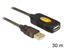 DeLOCK 30m, USB2.0 - USB2.0 kabel USB USB A Czarny
