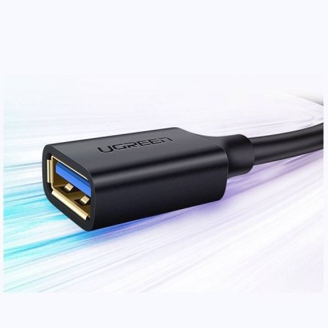 Ugreen kabel przedłużacz przejściówka USB 3.0 (żeński)-USB 3.0 (męski) 2m US129 (czarny)
