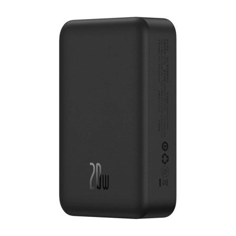 Baseus Magnetic Mini Powerbank Bezprzewodowe ładowanie 20000 mAh 20 W Czarny