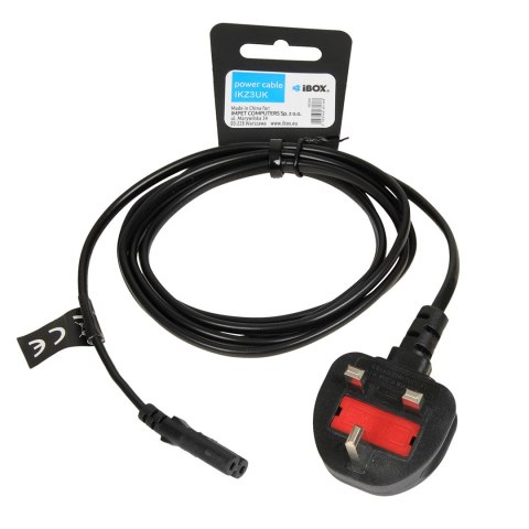 KABEL ZASILAJĄCY IBOX EURO 2-PIN AUDIO-RTV VDE 3X0,75MM MIEDŹ WTYCZKA UK