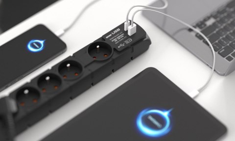 ACAR W2436 ochrona przeciwprzepięciowa Czarny 6 x gniazdo sieciowe 230 V 1,5 m