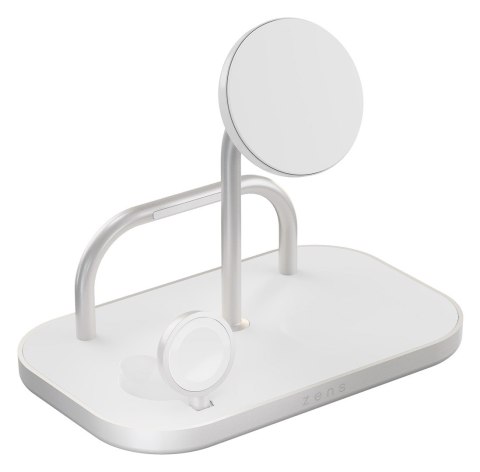 Ładowarka ZENS ZEDC29W/00, Wewnątrz, AC, USB, Ładowanie bezprzewodowe, 1 m, Srebrny, Biały