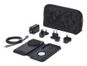 UAG 3in1 Travel Charger - bezprzewodowa ładowarka podróżna do trzech urządzeń 15W, kompatybilna z MagSafe, kabel, wtyczki i orga