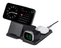 UAG 3in1 Travel Charger - bezprzewodowa ładowarka podróżna do trzech urządzeń 15W, kompatybilna z MagSafe, kabel, wtyczki i orga