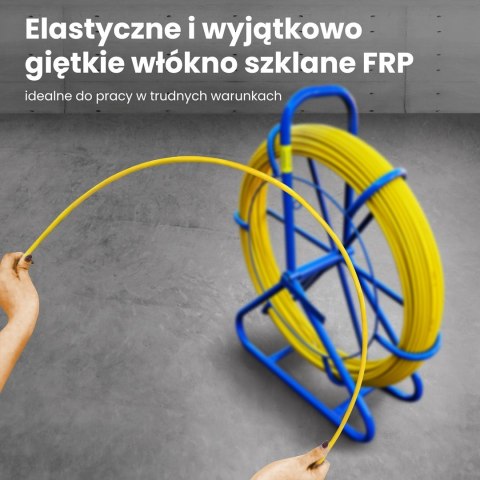 Extralink Pilot 8mm 75m | Pilot do przeciągania kabli | włókno szklane FRP, śr. 8mm, dł. 75m, żółty (EX.30899)