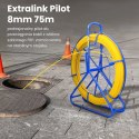 Extralink Pilot 8mm 75m | Pilot do przeciągania kabli | włókno szklane FRP, śr. 8mm, dł. 75m, żółty (EX.30899)