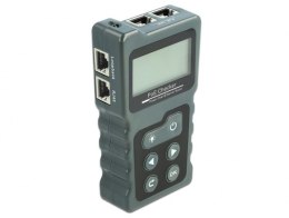 Tester kabli LCD Delock RJ45 / PoE / DC - zestaw do testowania sieci