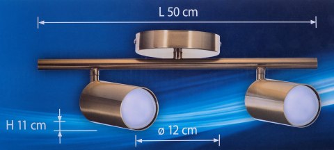 Listwa reflektorowa podwójna złota sufitowa ścienna Activejet SPECTRA kinkiet GU10 do salonu