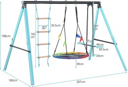 Huśtawka stelażowa bocianie gniazdo z drabinką 263x185x185cm