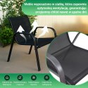 Klasyczny zestaw mebli ogrodowych Black Forest tekstylen dwa krzesła + stolik czarny